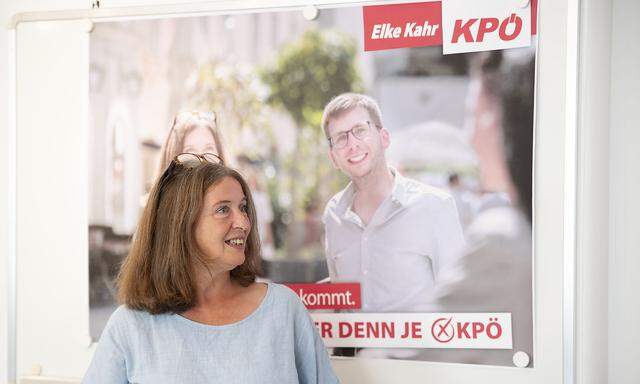 Archivbild von Elke Kahr aus dem Wahlkampf.