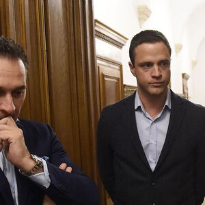 Archivbild: Strache (damals FPÖ-Chef, links) und Gudenus (damals FPÖ-Klubchef) im Oktober 2015 im Wiener Rathaus.