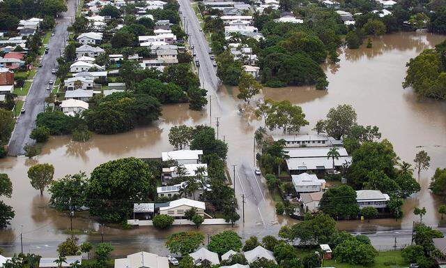 Ein Luftbild aus dem überfluteten Townsville.