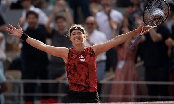 Karolina Muchova jubelt über ihren ersten Einzug in ein Grand-Slam-Finale.