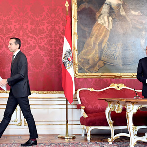 Christian Kern (l.) bei Bundespräsident Alexander Van der Bellen.