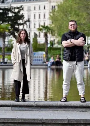 Lena Medved und Ahmad Mitaev wollen Sprachrohr für Fragen rund um den Klimawandel sein.
