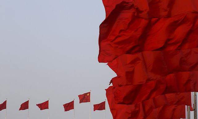 Chinas Nationalflagge über dem Tian'anmen-Platz.