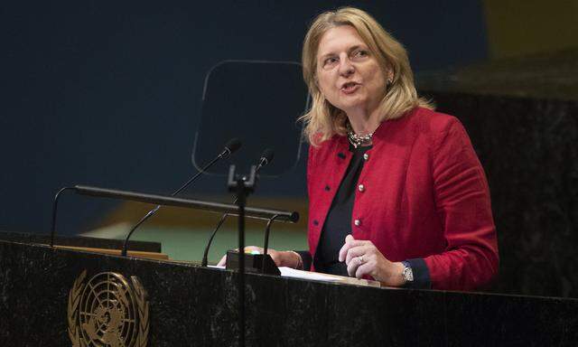 Österreichs Außenministerin, Karin Kneissl, bei der UNO in New York.