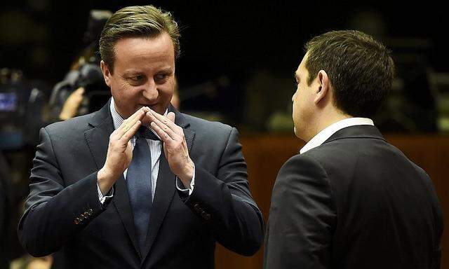 Briten-Premier David Cameron (l.) und sein griechischer Kollege Tsipras