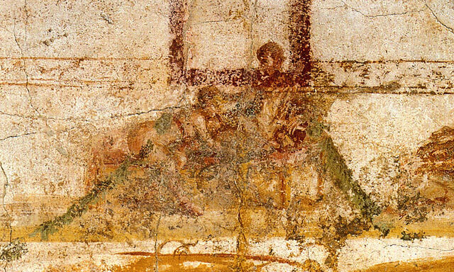 Auch Roms Frauen waren recht frei: Teil des erotischen Frieses im Umkleideraum einer Therme in Pompeji.