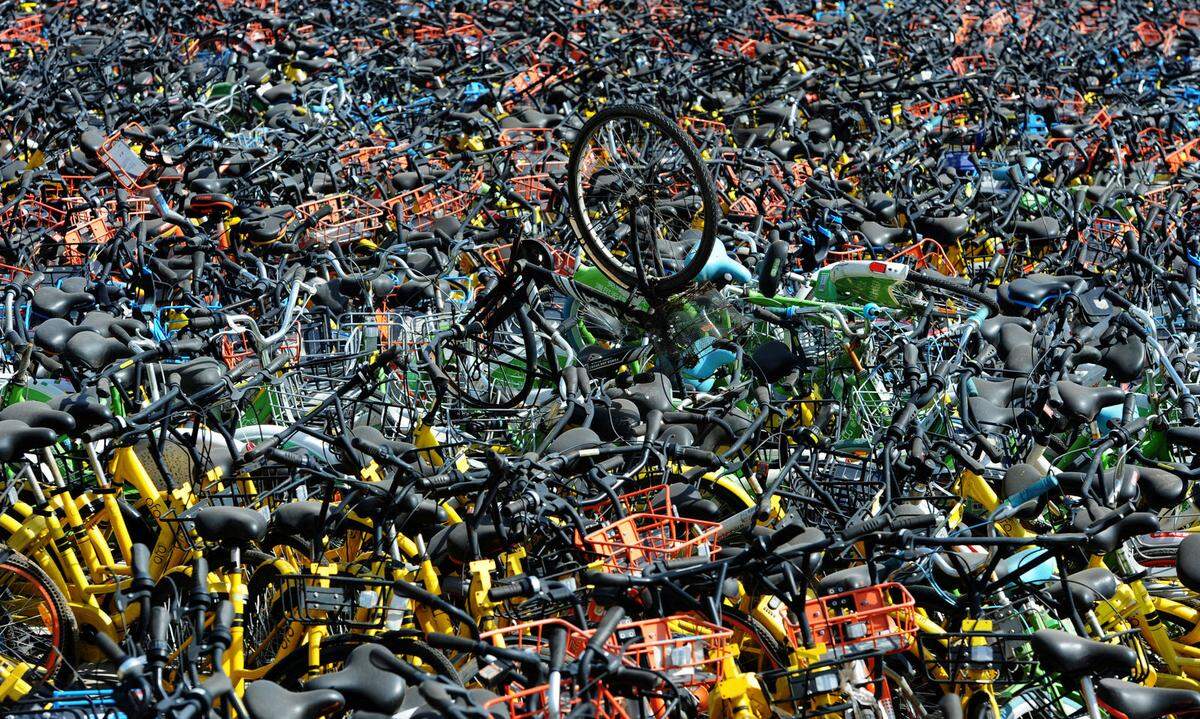 Bike-Sharing made in China? Die letzte Station, hier in Wuhan, der Hubei Provinz.