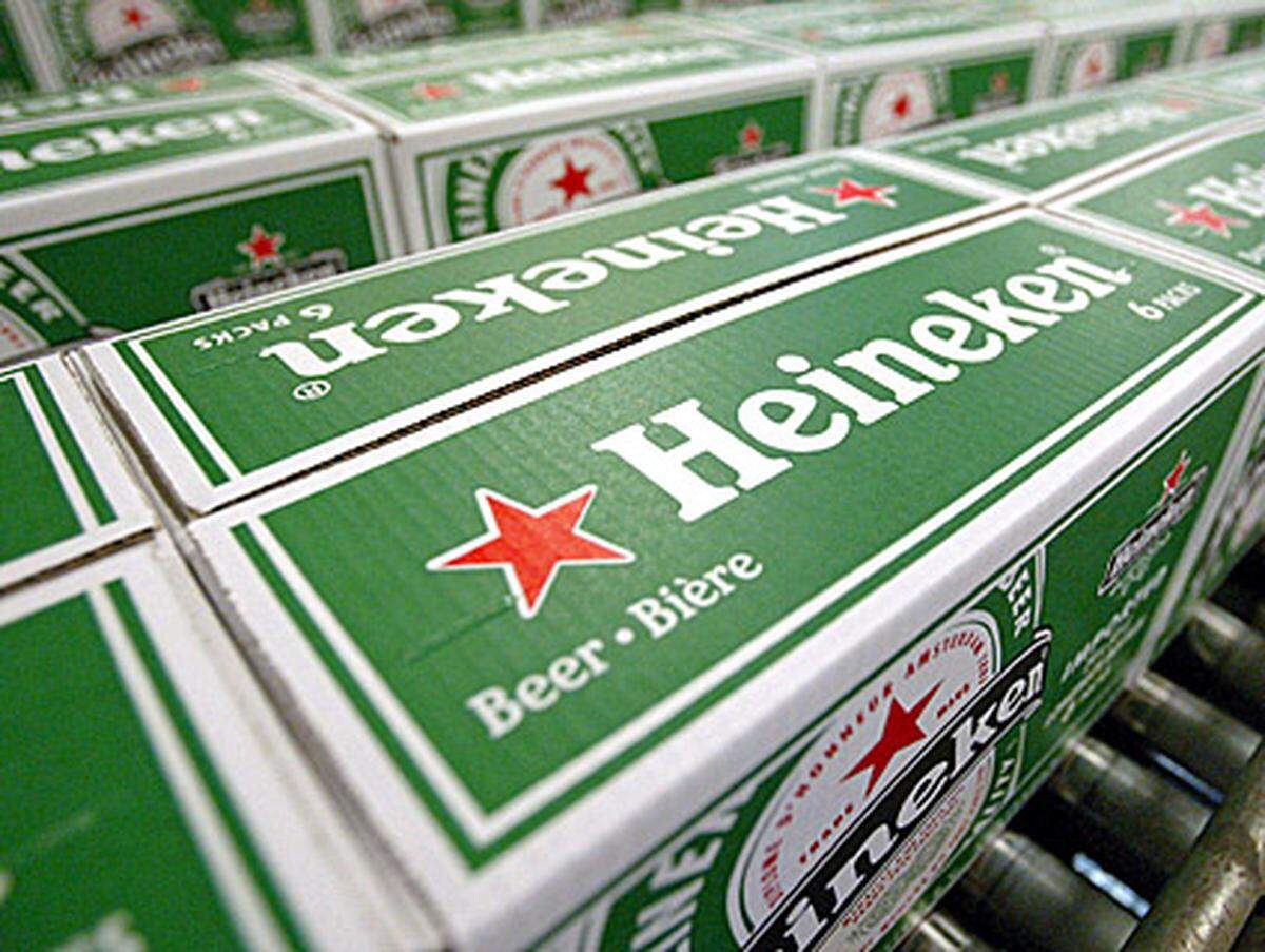 Heineken produziert neben Bier auch Weine, Softdrinks und Spirituosen. Es kommt auf einen Marktanteil von 9,3 Prozent und braute 2007 164 Millionen Hektoliter.