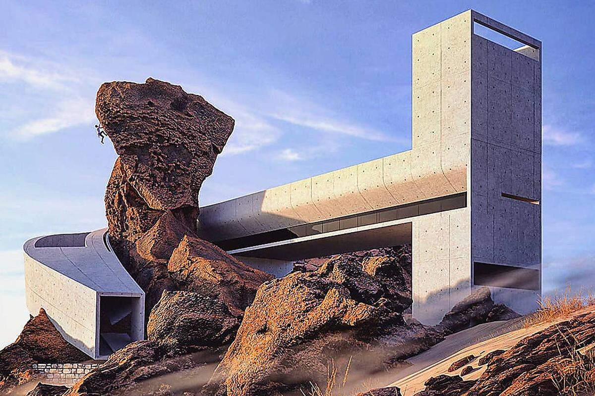 Ein Traumhaus der besonderen Art hat der auf 3D-Renderings spezialisierte Architekt Amey Kandalgaonkar in Wadi Rum in Jordanien platziert: Das „Haus in der Wüste” wartet nicht nur mit Pool und extravaganter Luxus-Architektur auf, sondern auch mit Kletterfelsen vor der Haustür.