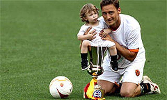 Totti mit seinem Sohn Cristian.