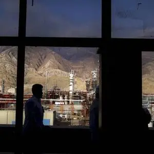 Blick auf das South Pars Gasfeld im Iran.