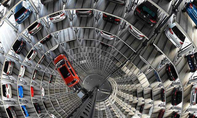 Lagerung in einem VW-Werk in Wolfsburg, aufgenommen 2015.