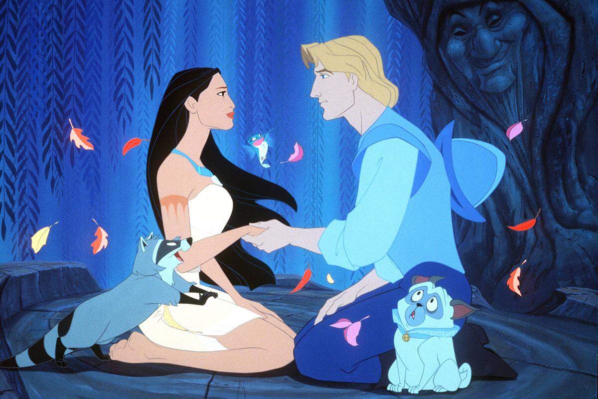 Pocahontas gab es wirklich - der Film ist damit der erste von Disney, dem eine reale Person zugrunde liegt. Das Schicksal der Filmfigur war aber glücklicher als das der echten Indianerhäuptlingstochter: Sie verliebt sich in den Abenteurer John Smith und vermittelt zwischen den Ureinwohnern und den Neuankömmlingen. Der Plot kommt einem vielleicht auch aus James Camerons 3D-Spektakel "Avatar" von 2009 bekannt vor ... 