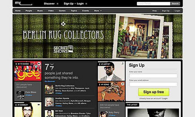 This screenshot provided by MySpace, shows the new MySpace.com page. MySpace, the online social hub t