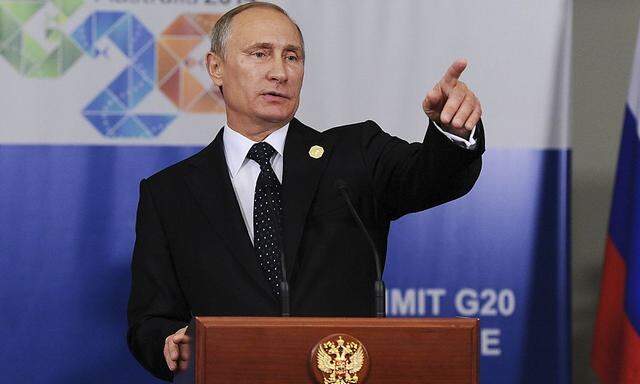 Hier geht's zur Tür: Russland wies als Retourkutsche polnische Diplomaten aus (das Bild zeigt Russland Präsidenten Wladimir Putin auf dem G20-Gipfel in Brisbane)
