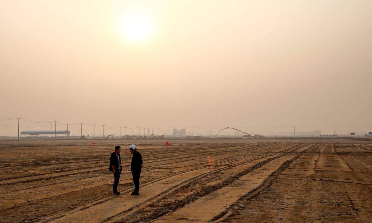 Der neue Flughafen Peking-Daxing entsteht im Süden der Hauptstadt.