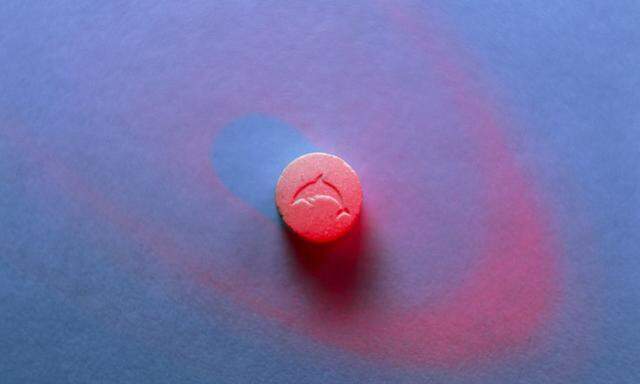View of an ecstasy pill