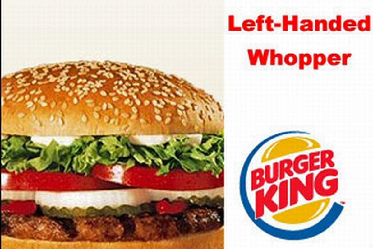 Burger King legte 1998 Fastfood-Liebhaber mit einem ganzseitigen Inserat in der Zeitung "USA Today" herein. Darin wurde ein Whopper für Linkshänder angekündigt, in dem die Zutaten um 180 Grad gedreht seien. Die tausenden Linkshänder, die sich bald darauf umsonst für den "Left-Handed Whopper" anstellten, hatten wohl nicht bedacht, dass ein Burger rund ist.