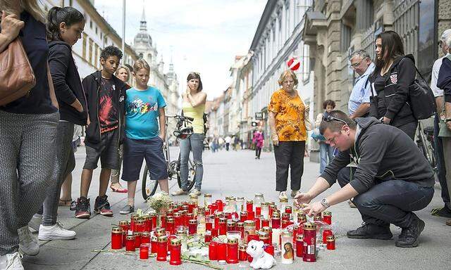 Trauer nach der Amokfahrt vom 20. Juni 2015 in Graz