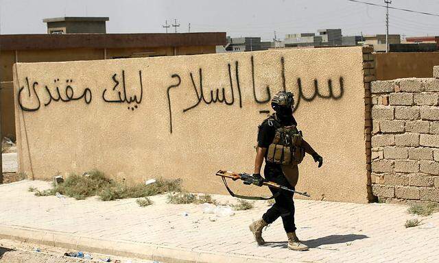 Ein Soldat der shiitischen Truppen, die die Stadt Amerli vomn Islamischen Staat zurückeroberten.