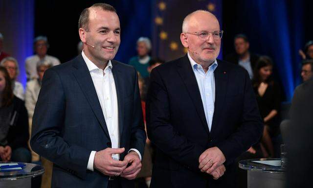 Die Debatte zwischen Manfred Weber und Frans Timmermans, den Spitzenkandidaten der Europäischen Volkspartei und der Sozialdemokraten für die Europawahl.