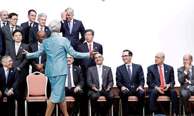 IWF-Chefin Christine Lagarde beim Foto-Shooting anlässlich des G-20-Finanzminister- und Zentralbank-Chef-Treffens