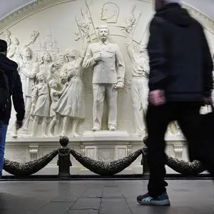 Das neue Stalin-Relief in der Moskauer U-Bahn-Station Taganskaja. 