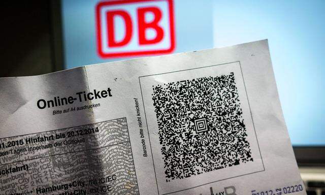 Deutsche Bahn Online Ticket Im Aztec Code Matrixcode des Tickets sind Informationen zu der ge