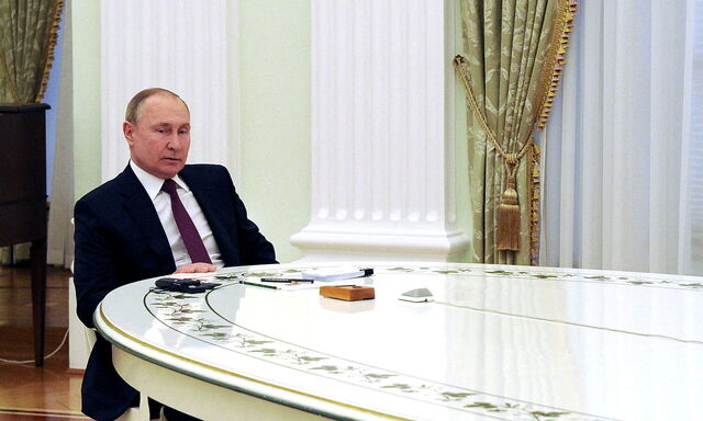 Der russische Präsident, Wladimir Putin, Mitte Februar auf einem vom Kreml veröffentlichten Bild.