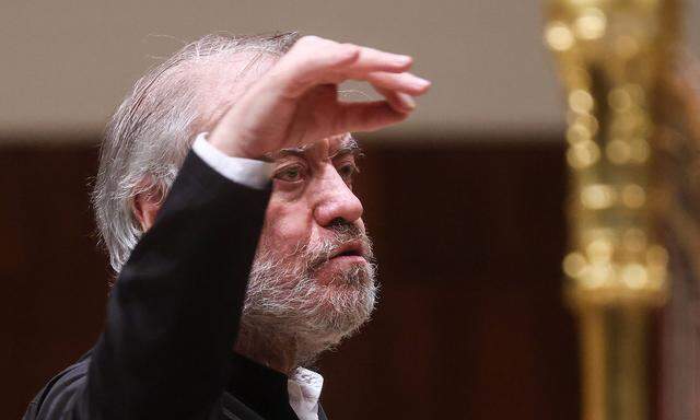 MOSCOW, RUSSIA - DECEMBER 23, 2021: Mariinsky Theatre Artistic Director, conductor Valery Gergiev, performs Tchaikovsky