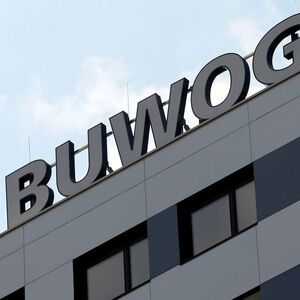 FILE PHOTO - The logo of Austrian property group Buwog is pictured on an office building in Vienna