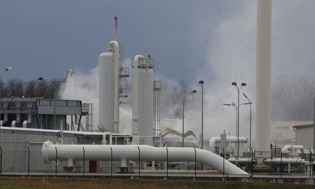Smoke rises from Austria's largest natural gas import and distribution station after a gas explosion in Baumgarten