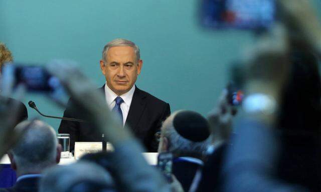 141123 JERUSALEM Nov 23 2014 Israeli Prime Minister Benjamin Netanyahu addresses a news c