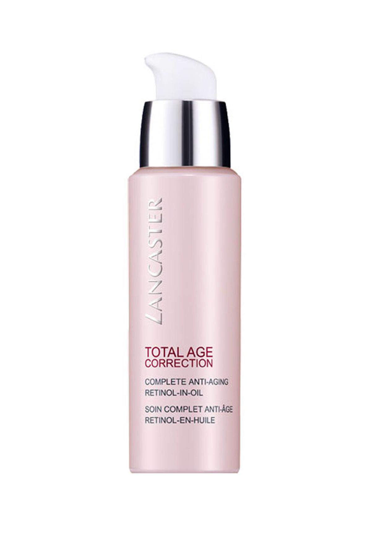 Das neue Total Age Correction Retinol-in-Oil -Serum von Lancaster soll das abendliche Pflegeritual komplettieren, um 62 Euro.