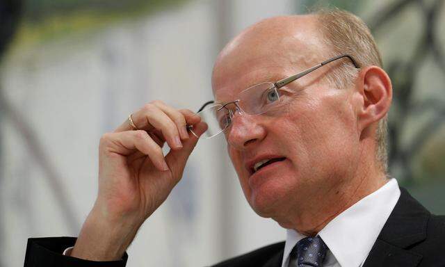 Oberbank CEO Gasselsberger talks during a Reuters interview in Vienna