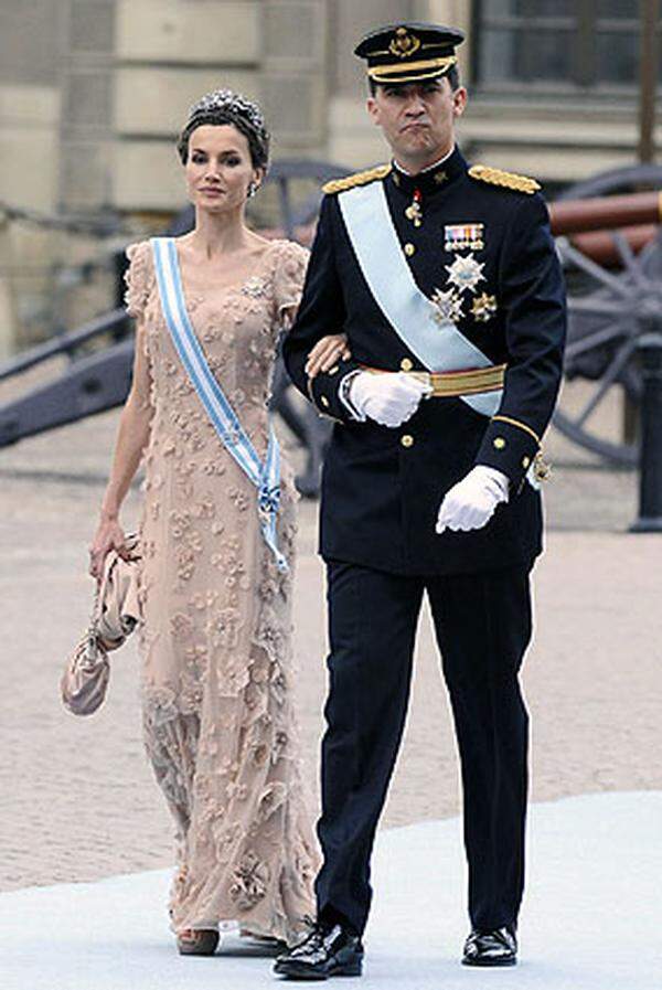 Kronprinzessin und Ex-Journalistin Letizia mit ihrem Ehemann, dem Kronprinz Felipe von Spanien.