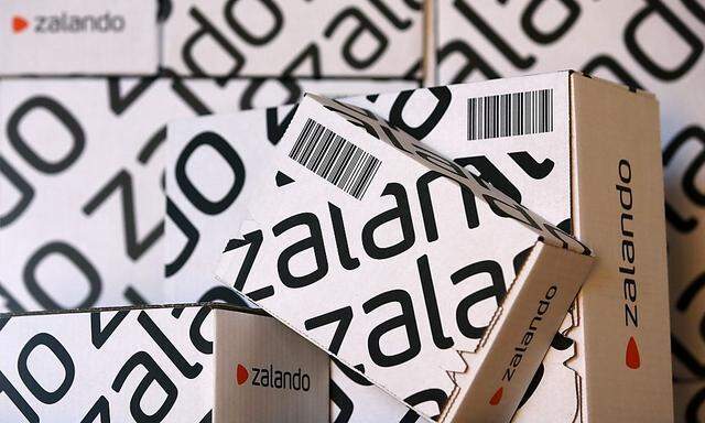 Parcels of Europe's biggest online fashion retailer Zalado are pictured during a media presentation in Berlin