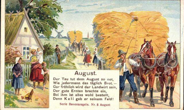 August, Bauernregel, Der Tau tut dem August so not, Strohernte *** August, Farmers rule, The dew is so necessary for Aug