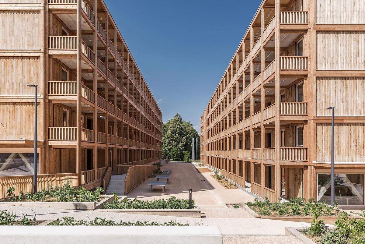 Das Projekt befindet sich im Rigot-Park in Genf, direkt an der Avenue de France. Die Wahl des Standorts im Park wurde durch eine dringende und vorübergehende Maßnahme zur Unterbringung von 370 Migranten veranlasst. Das Projekt besteht aus zwei symmetrischen Gebäuden mit 5 Etagen, die aus 230 vorgefertigten Holzmodulen bestehen.  