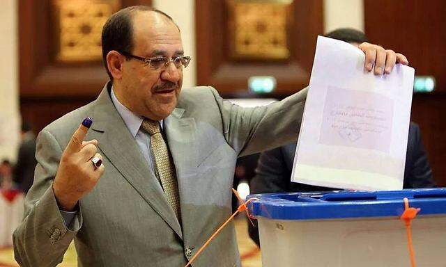 Premier Nuri al-Maliki bei der Stimmabgabe am 30. April. 