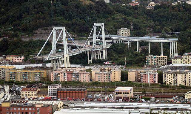 Die eingestürzte Morandi-Brücke in Genua.