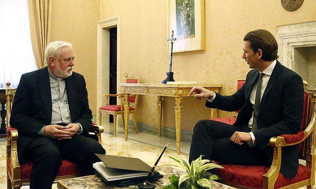 Sebastian Kurz und der vatikanische 'Außenminister', Erzbischof Paul Richard Gallagher 