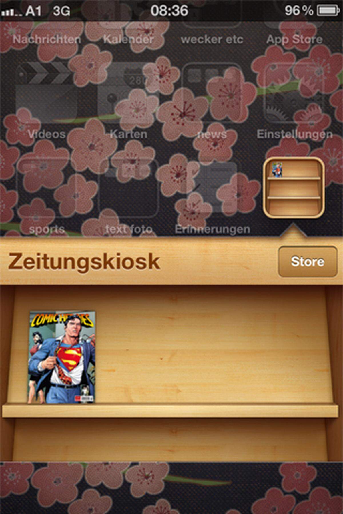 Mit iOS 5 hält auch die App "Zeitungskiosk" Einzug. Dort können diverse Tageszeitungen und Magazine erworben und abgelegt werden.