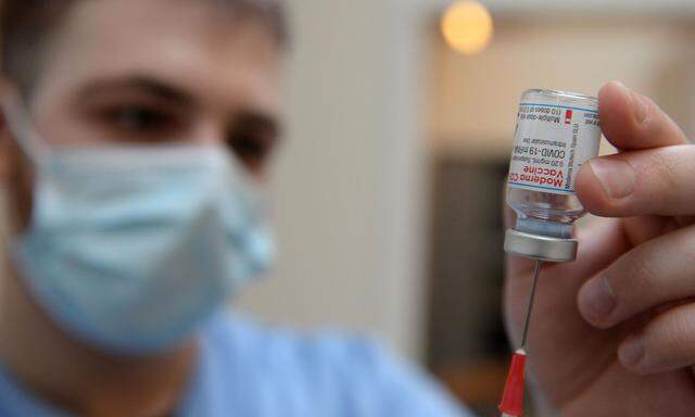 The Moderna COVID-19 vaccine at a vaccination center in Brussels