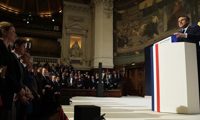 Präsident Emmanuel Macron hielt an der Sorbonne seine Europarede. 
