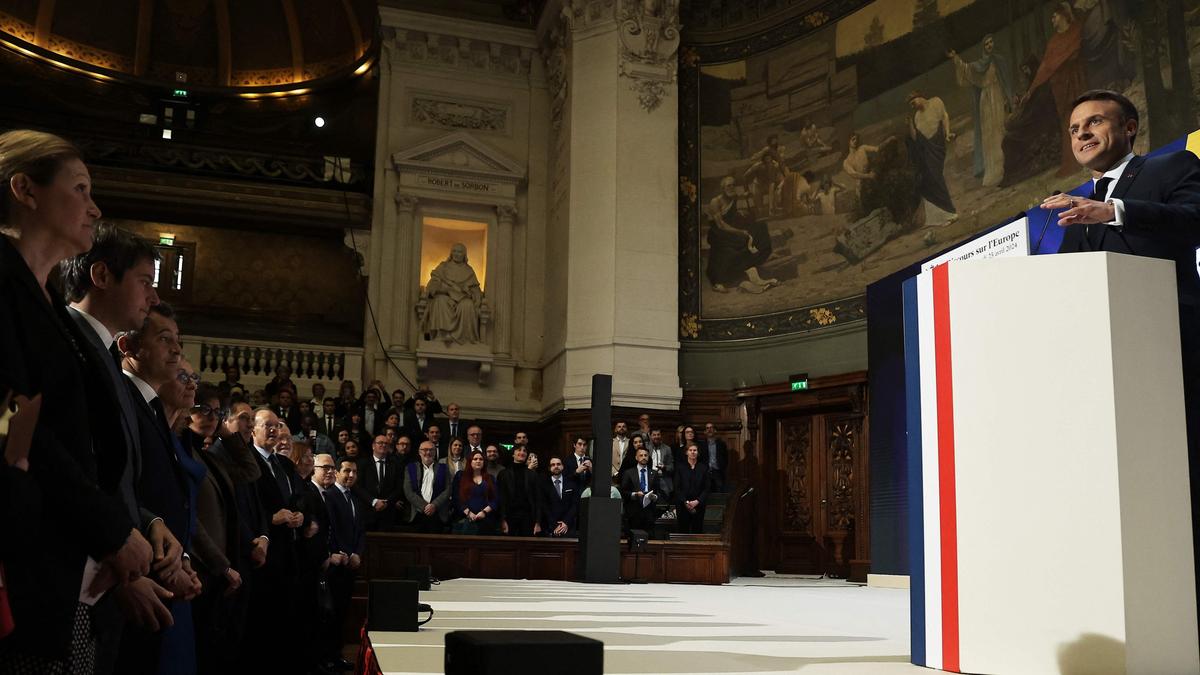 Präsident Emmanuel Macron hielt an der Sorbonne seine Europarede. 