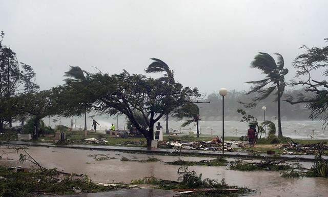 Ein Bild aus Port Vila auf Vanuatu im März 2015, nachdem Kategorie-Fünf-Zyklon "Pam" die Insel verwüstet hat.