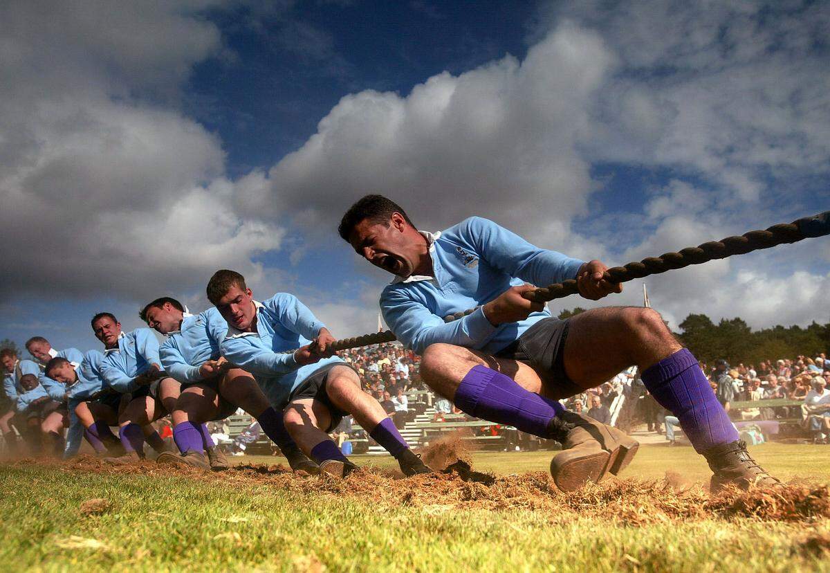 Kinder lieben es, für Erwachsene ist es mehr als nur ein Spiel. Tauziegen ist Fixbestandteil bei den "Highland Games" in Schottland