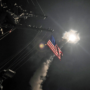 FILE PHOTO: U.S. Navy guided-missile destroyer USS Porter (DDG 78) conducts strike operations while in the Mediterranean Sea