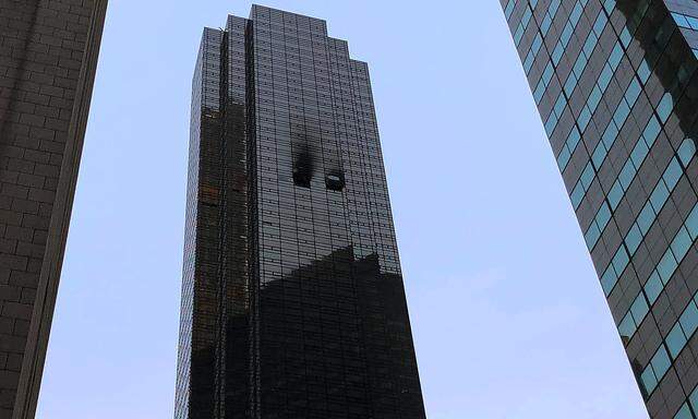 A residential unit is pictured following a fire at Trump Tower in the Manhattan borough of New York City